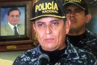 César Zapata, comandante general de la Policía Nacional, durante rueda de prensa.