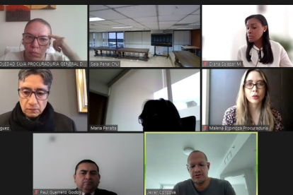 Audiencia. La audiencia para Javier Córdova se hizo de forma telemática.