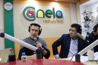 El presidente Daniel Noboa atendió una entrevista en radio Canela, de Jorge Yunda.