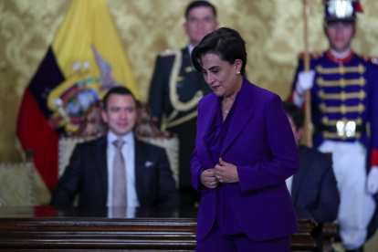 Fotografía de archivo en la que se registró a la ministra ecuatoriana de Relaciones Exteriores y Movilidad Humana, Gabriela Sommerfeld, en Quito (Ecuador)