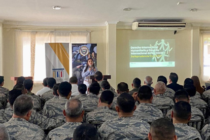 Taller. Miembros de la Fuerza Aérea Ecuatoriana recibieron capacitación en Derecho Internacional Humanitario.