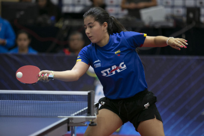 La guayaquileña durante una de sus prácticas. Empezó a los seis años; se retira a los 21.