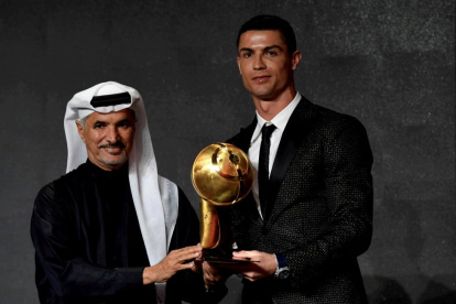Premio a Cristiano Ronaldo por ser el goleador del mundo del año 2023, Globe Soccer Award,