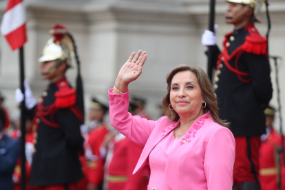 La  presidenta de Perú, Dina Boluarte, en una de sus recientes apariciones públicas.