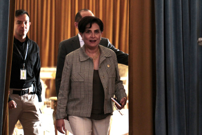 Cita. La canciller Gabriela Sommerfeld ofreció declaraciones, ayer.