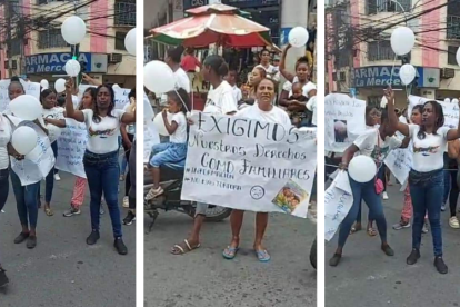 Familiares de reos marcharon en Esmeraldas.