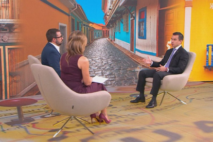 El presidente de la República, Daniel Noboa, durante una entrevista.