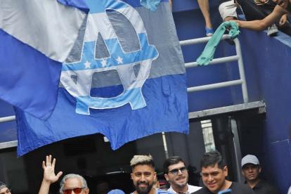 Cristhian Noboa, cuando regresó al Capwell. Fue una fiesta para él y la hinchada.
