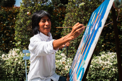 El artista Olmedo Quimbita.