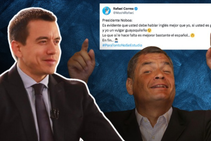 Rafael Correa reacciona a declaraciones del presidente Daniel Noboa, en el que replica su no tan buen inglés.