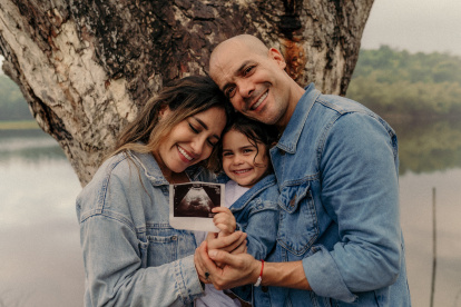 Karen Lasso con su familia.