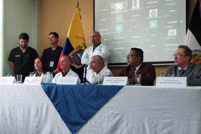 El gremio de galenos durante una rueda de prensa este 31 de enero de 2024.