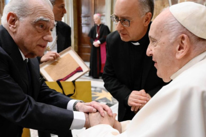 Martin Scorcese junto al papa Francisco.