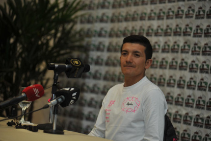 El campeón olímpico, de 30 años, durante el conservatorio que mantuvo con la prensa previo al Nacional.