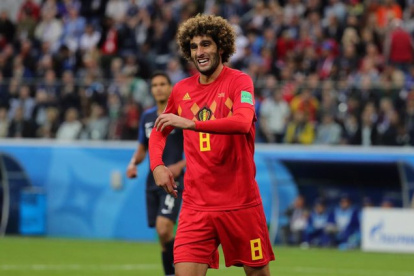 Marouane Fellaini con la selección belga jugó dos Copas del Mundo (2014 y 2018) y una Eurocopa (2016), además de participar en unos Juegos Olímpicos, en Pekín 2008.