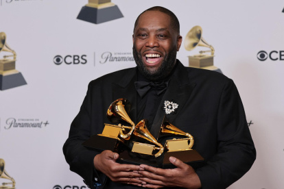 Killer Mike, ganador del premio “Mejor Álbum de Rap” por “Michael”, premio “Mejor Interpretación de Rap” por “Scientists & Engineers”, y “Mejor Canción de Rap” Premio a "Científicos e ingenieros"