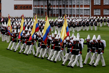 Miembros de la Escuela Militar de Cadetes, en Bogotá, en una actividad reciente.