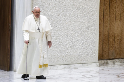 El papa Francisco a su llegada a la audiencia general,