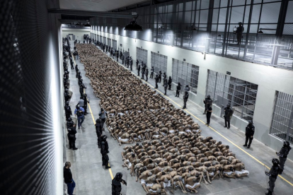 Reclusos en el CECOT, en El Salvador.