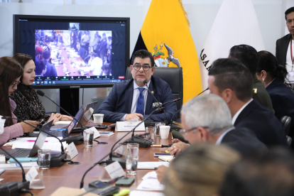 El presidente de la mesa de Participación, el asambleísta correísta Patricio Chávez.