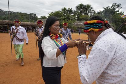 Sarayacu. Representantes indígenas de Ecuador y de otros países.