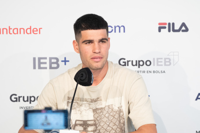 El español Carlos Alcaraz, número 2 del mundo y campeón defensor del Argentina Open, llegó el fin de semana a Buenos Aires.