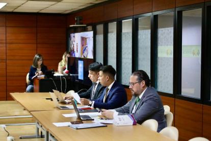 Sala. Wilman Terán y Xavier Muñoz iban a asistir de forma virtual a la audiencia.