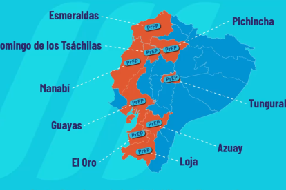 Provincias con proyecto de servicio de prevención de VIH