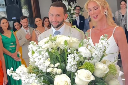 Soledad con su esposo.