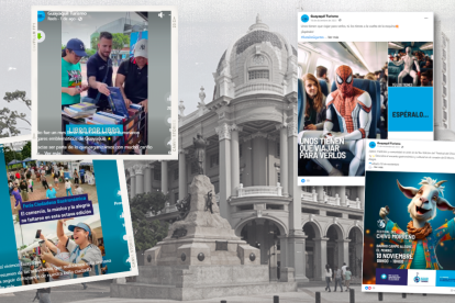 Fotomontaje que incluye capturas de publicaciones de redes sociales de la Empresa Pública de Turismo de Guayaquil.