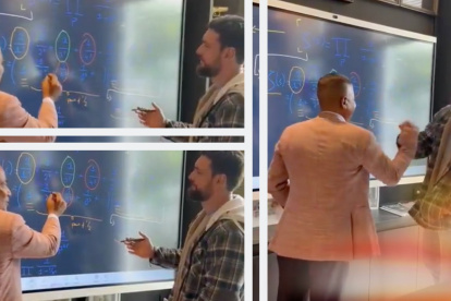 En sus redes sociales, el excandidato presidencial Jan Topic,  publicó un video en el que se observa a ambos trabajar en un pizarrón digital.