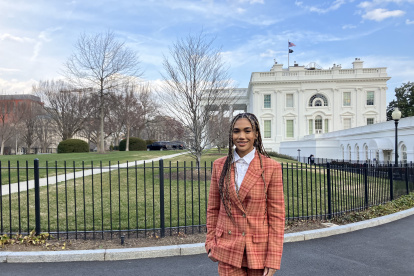 La actriz Paige Hurd mientras posa en Washington (EE.UU.)