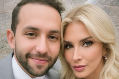 Con su esposo, Diego