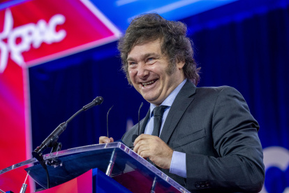 El presidente Javier Milei, durante su último viaje a los Estados Unidos.