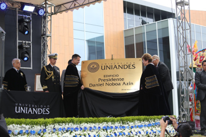 En la Uniandes, también inauguraron un edificio con el nombre del mandatario