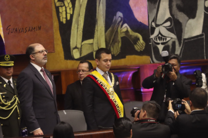 Daniel Noboa con 35 años  llegó al poder en noviembre pasado, el presidente más joven de la historia democrática de Ecuador.