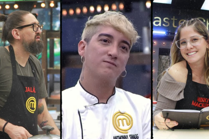 Los tres finalistas de MasterChef Celebrity Ecuador.