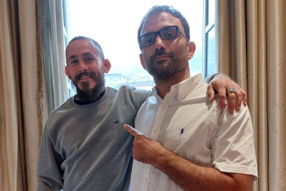 Chito Vera junto al entrenador brasileño Fernando Di Piero, quien fue su primera guía en las artes marciales.