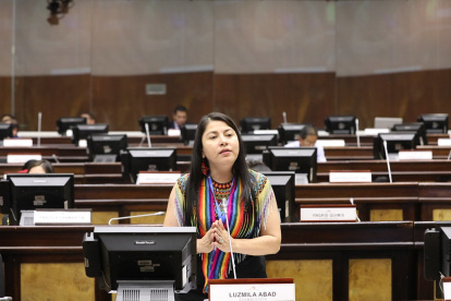 La asambleísta Luzmila Abad. Imagen para graficar este artículo relacionado con la paridad de género en la política.