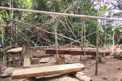 Militares venezolanos durante los operativos en el estado Amazonas.