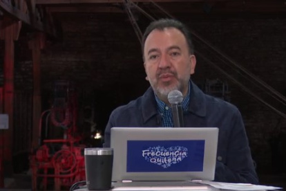 Pabel Muñoz durante en informe semanal Frecuencia Quiteña este 11 de marzo de 2024.