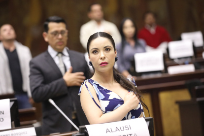 Pamela Aguirre en la sesión del jueves 21 de marzo.