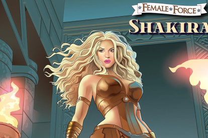 Fotografía cedida por TidalWave Productions donde se muestra la portada del cómic dedicado a la cantante colombiana Shakira por la serie "Female Force".