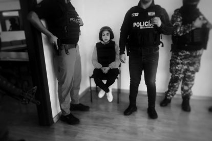 Mayra Salazar antes de su testimonio.