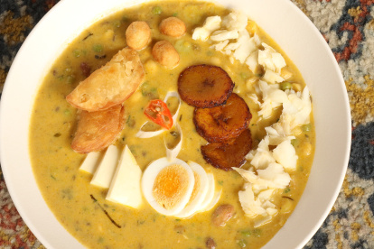 Gastronomía.- Un plato de fanesca del Bankers Club, en Guayaquil.
