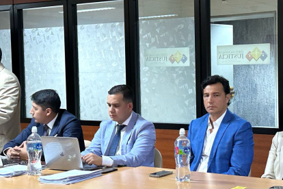 La defensa del exjuez Johann Marfetán expuso sus alegatos, durante la audiencia en la Corte Nacional de Justicia.