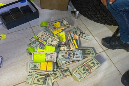 Dinero incautado en operativo.