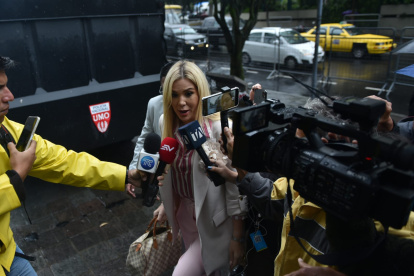 La actriz llegó a la Fiscalía a rendir su versión.