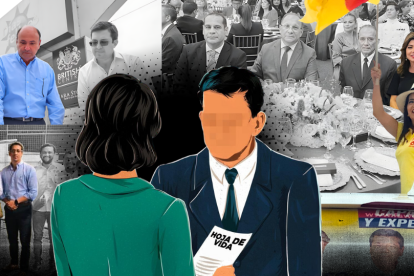 Rostros de personas que participan o mencionan en chats de Caso Encuentro, según la Fiscalía.