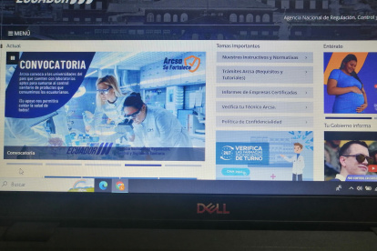 Web.- La página Web de la Agencia Nacional de Regulación, Control y Vigilancia Sanitaria (Arcsa)